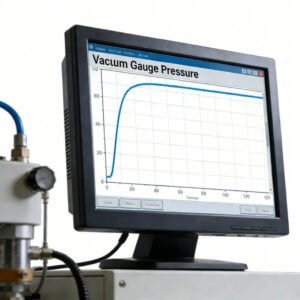 A monitor showing the realtime vacuum gauge pressure