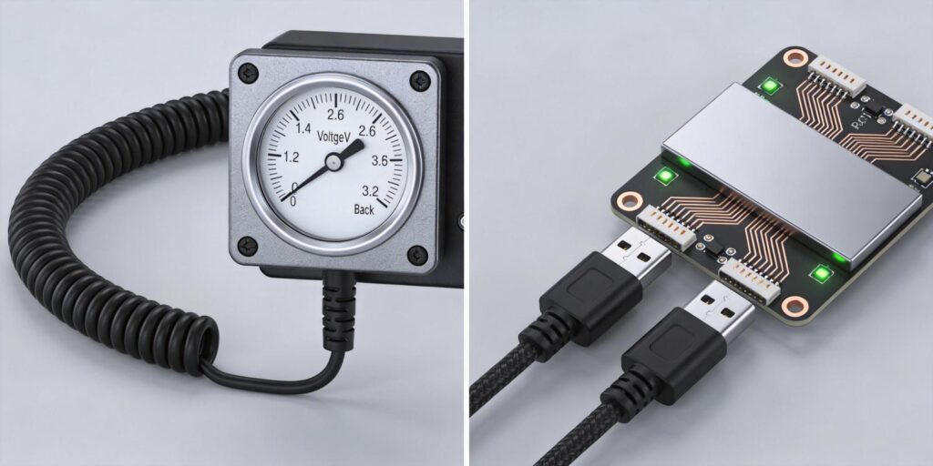 Analog and digital connections on vacuum transmitter