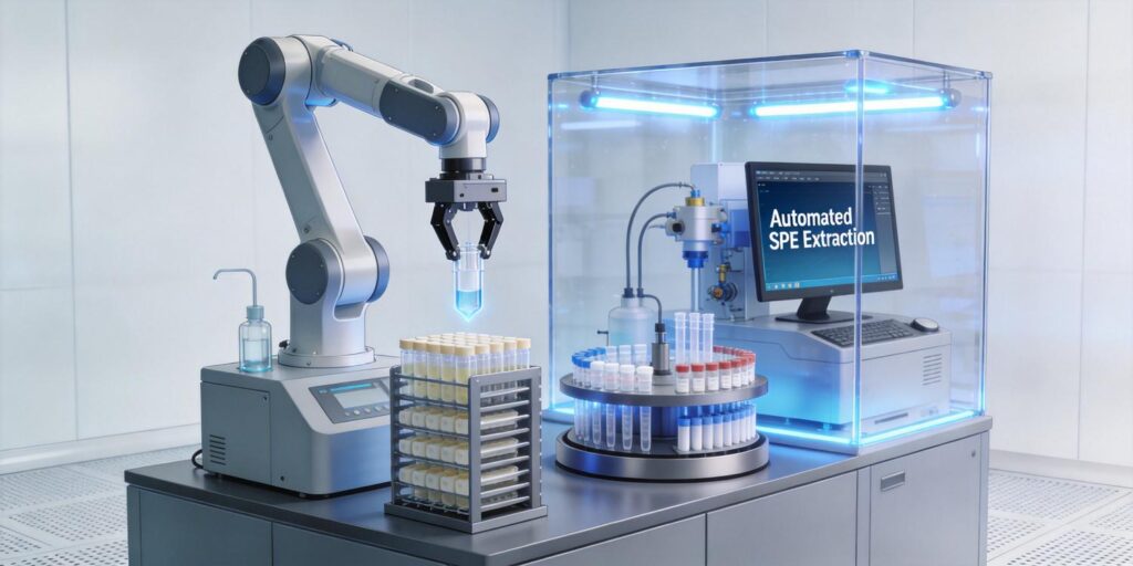 robotic automation performing SPE extraction