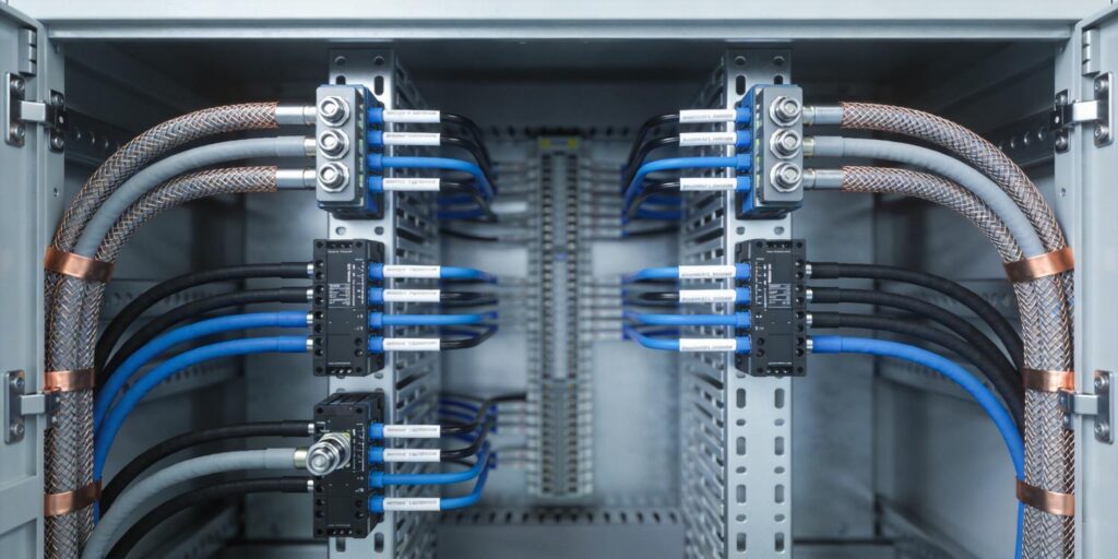 Shielded wiring connected to vacuum transmitter