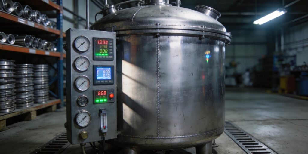 Vacuum gauge mounted on battery production vacuum chamber