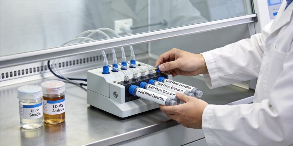 SPE cartridge used to extract beta blocker drugs from urine