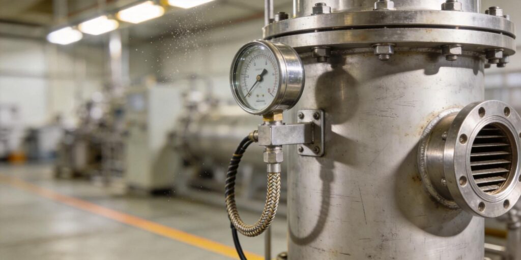 Cold cathode vacuum gauge mounted on vented chamber