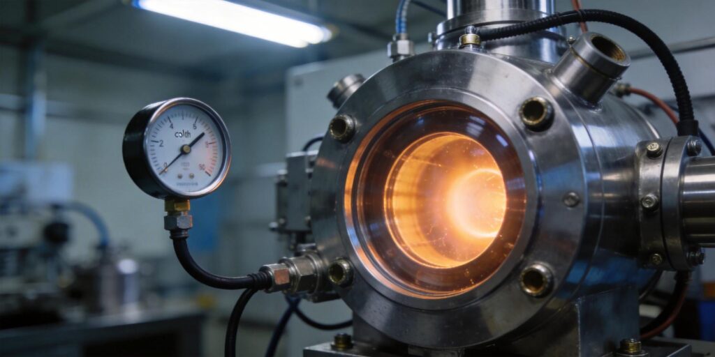 Cold cathode vacuum gauge installed on magnetron sputtering chamber
