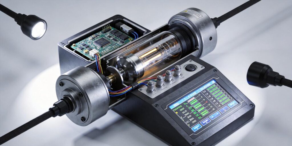 Cold cathode vacuum gauge installed on vacuum system