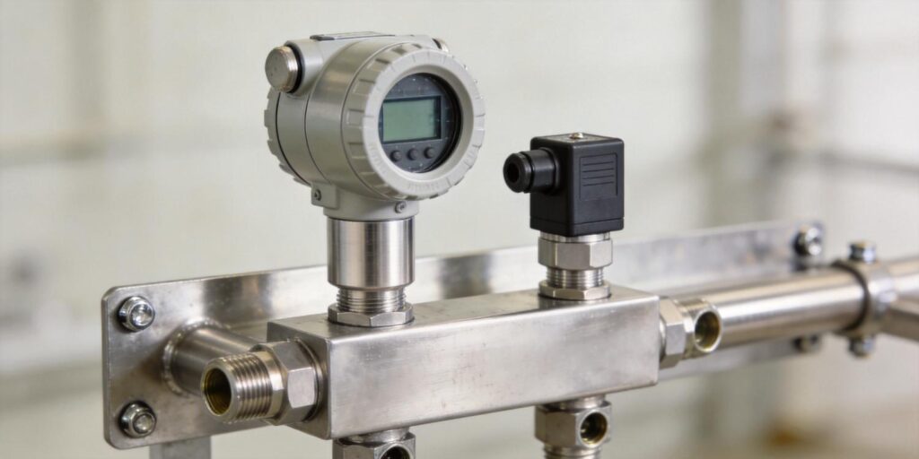 Compact and full-size vacuum transmitters mounted side by side