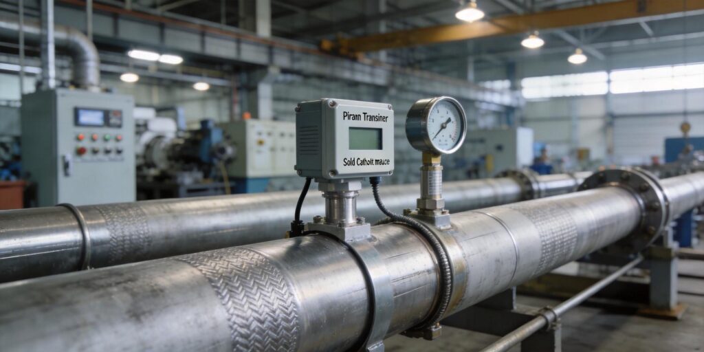 Pirani and cold cathode vacuum gauges installed on industrial vacuum line