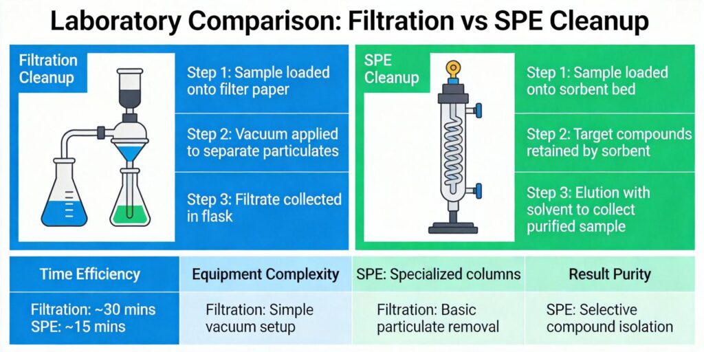 filtration and SPE comparison in lab