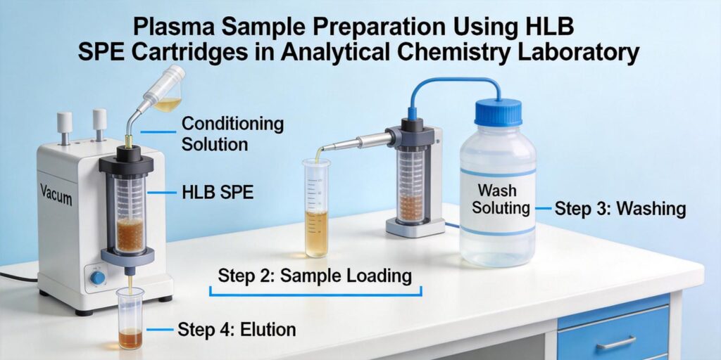 HLB SPE cartridge removing lipids from plasma sample
