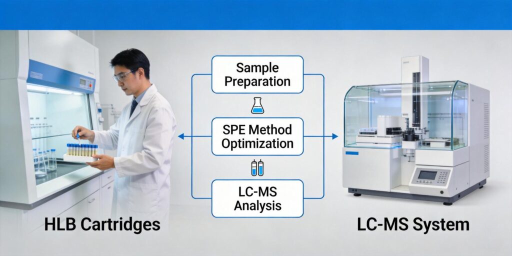 HLB SPE cartridges used for multi-residue pharmaceutical extraction