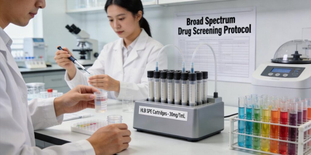 HLB SPE cartridges used for multi-residue pharmaceutical extraction