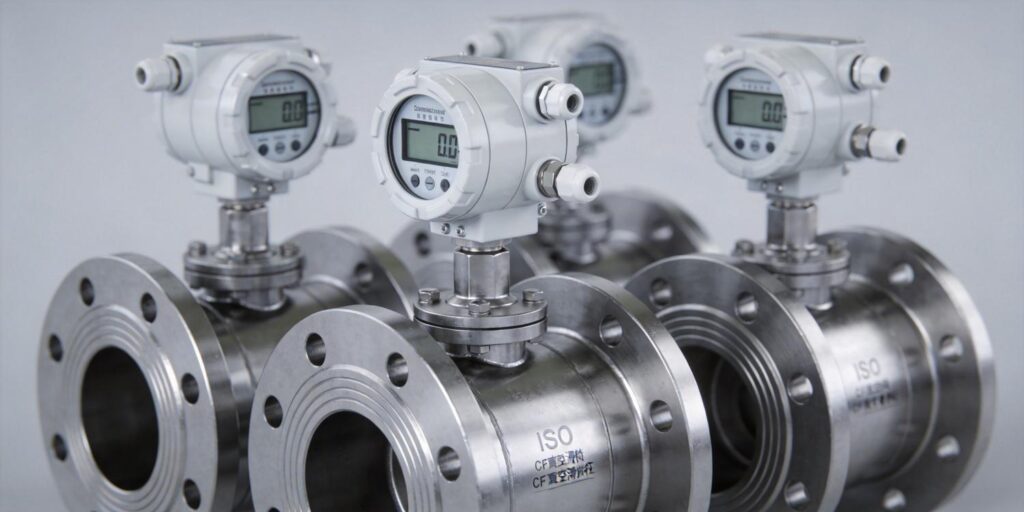 Vacuum gauges mounted on stainless steel ISO and CF flanges