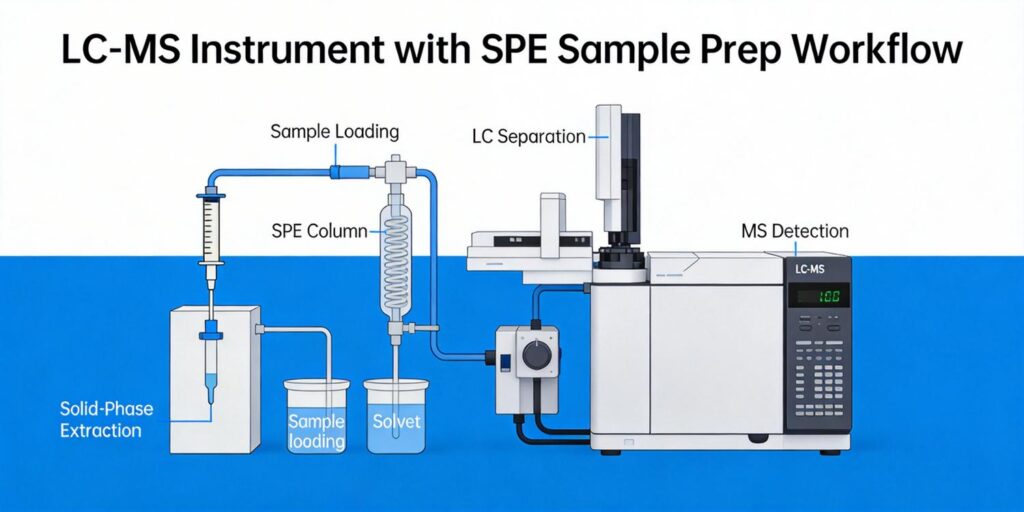LC-MS workflow with SPE sample preparation
