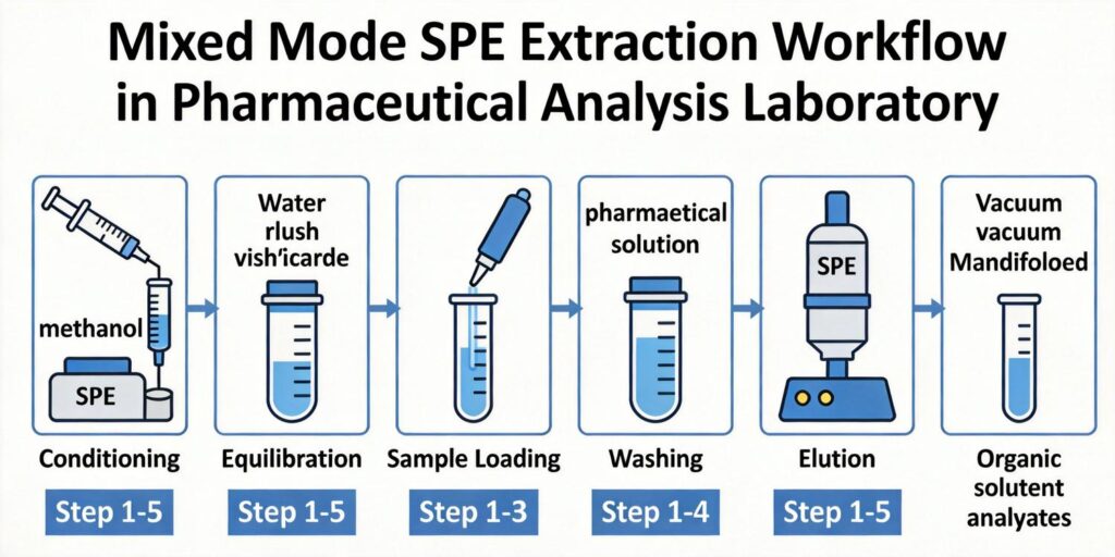 laboratory developing mixed-mode SPE method for drug extraction