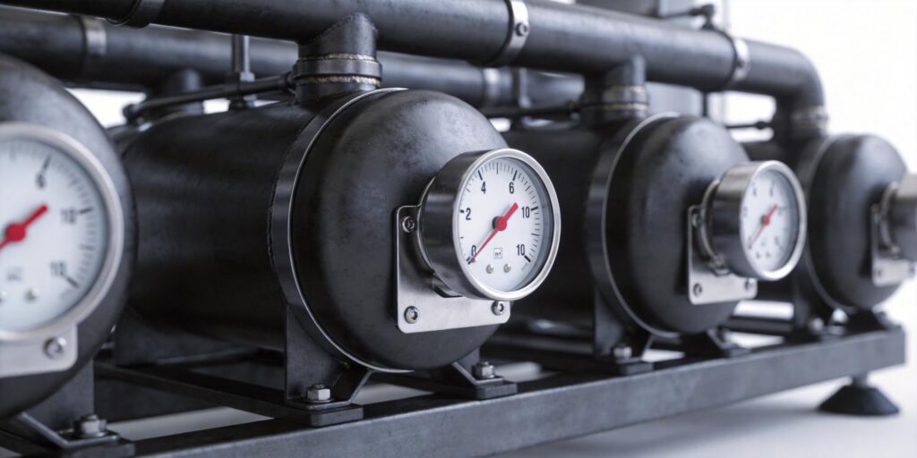 Multiple vacuum gauges installed on industrial multi-chamber system