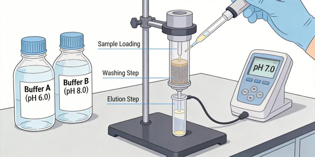 adjusting pH buffers for optimal cation exchange SPE extraction