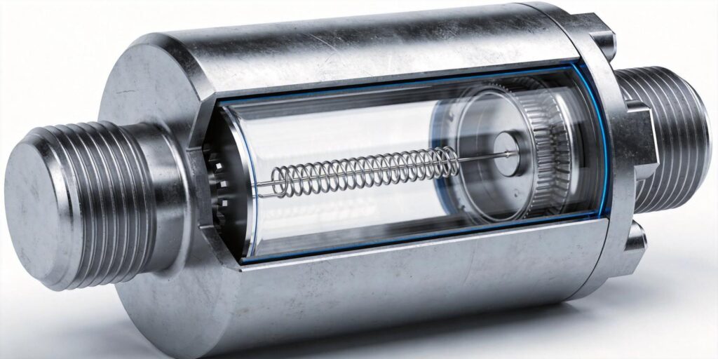 Internal view of Pirani sensor filament measuring vacuum