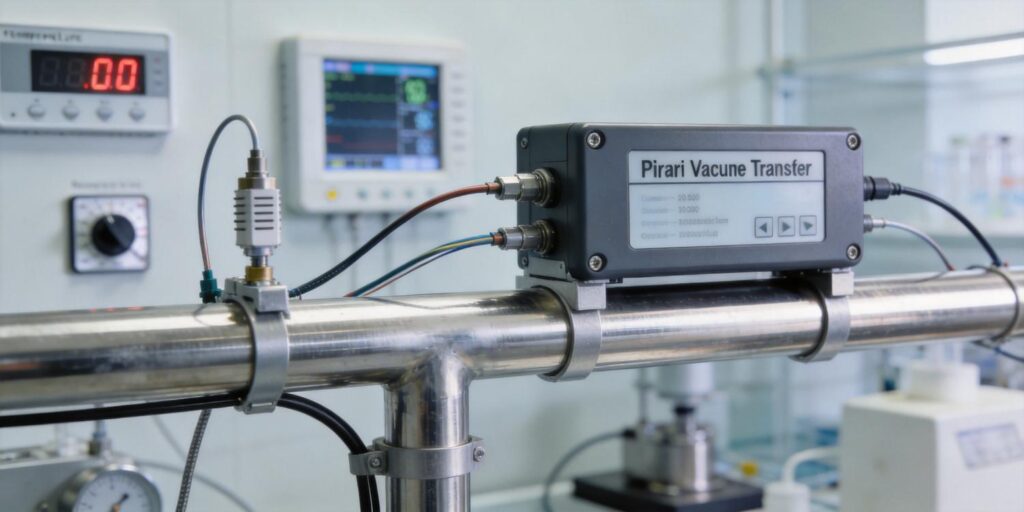Pirani vacuum transmitter mounted on semiconductor vacuum system