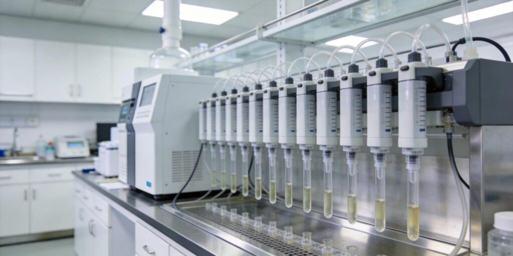 MCX cartridge removing plasma interferences in analytical chemistry lab