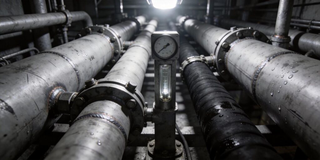 Pirani vacuum transmitter mounted on roughing line