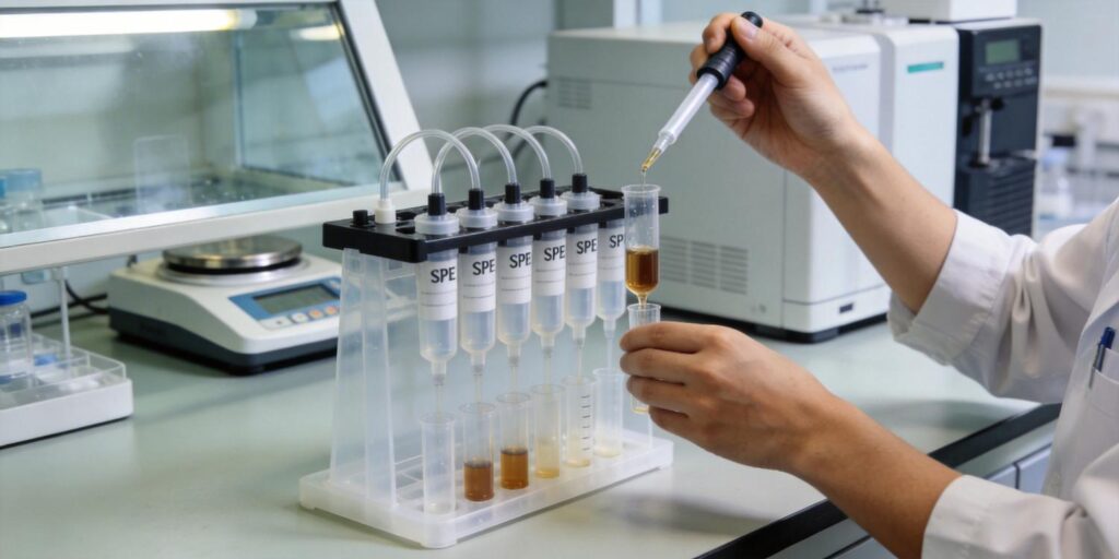 SPE cartridge used for chromatography sample preparation