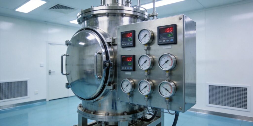 Vacuum gauge installed in semiconductor cleanroom chamber