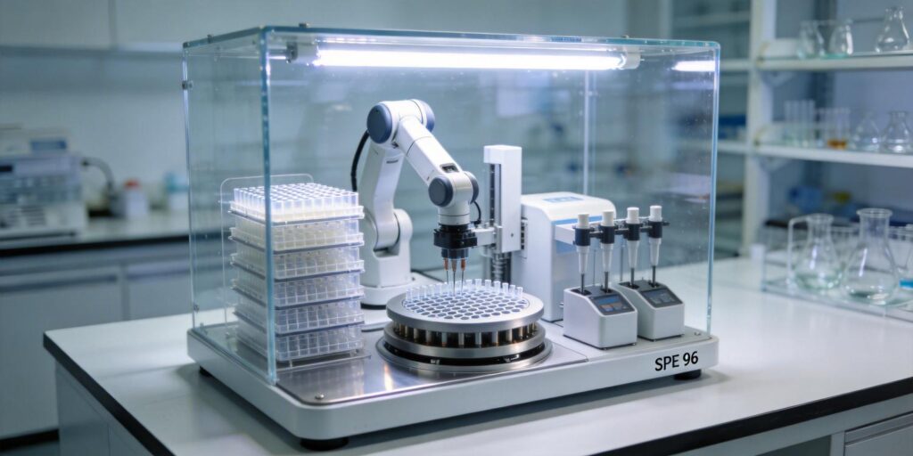 automated sample preparation using 96 well SPE plate