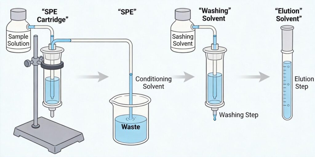 diagram of SPE cartridge extraction workflow