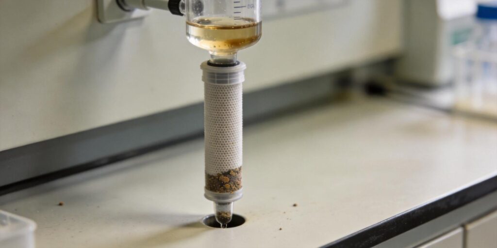 clogged SPE cartridge with particulate sample
