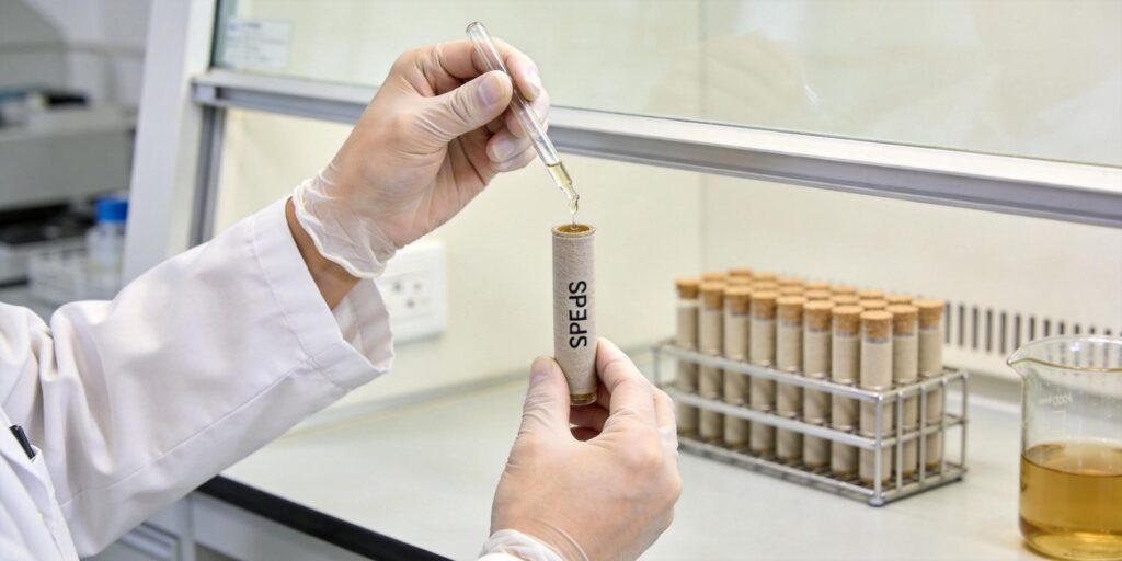 SPE cartridge conditioning with solvent