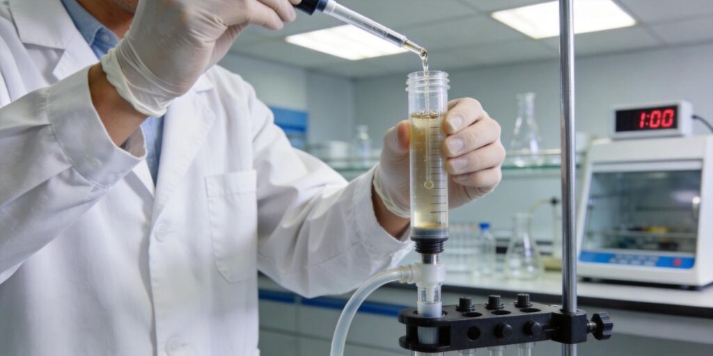 conditioning SPE cartridge in laboratory