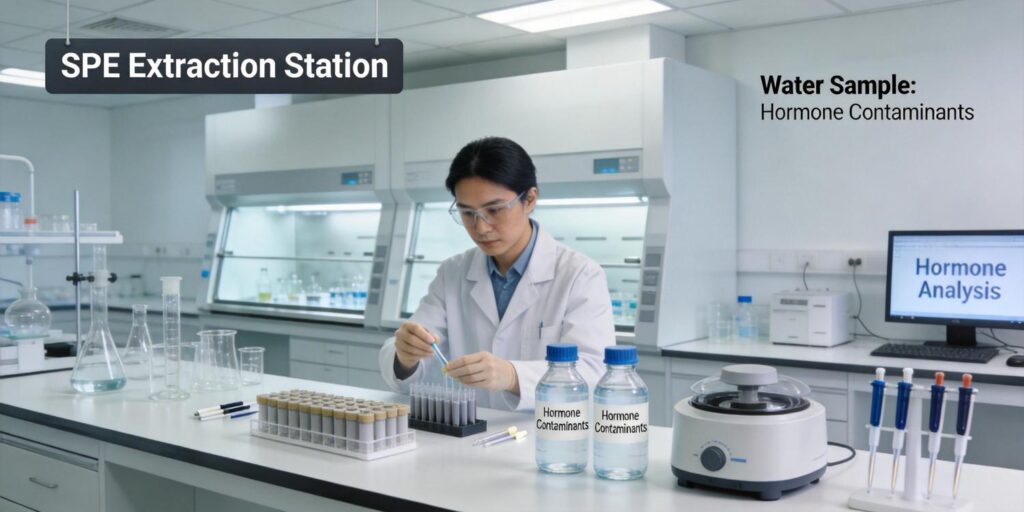 hormone contaminant extraction using SPE cartridge