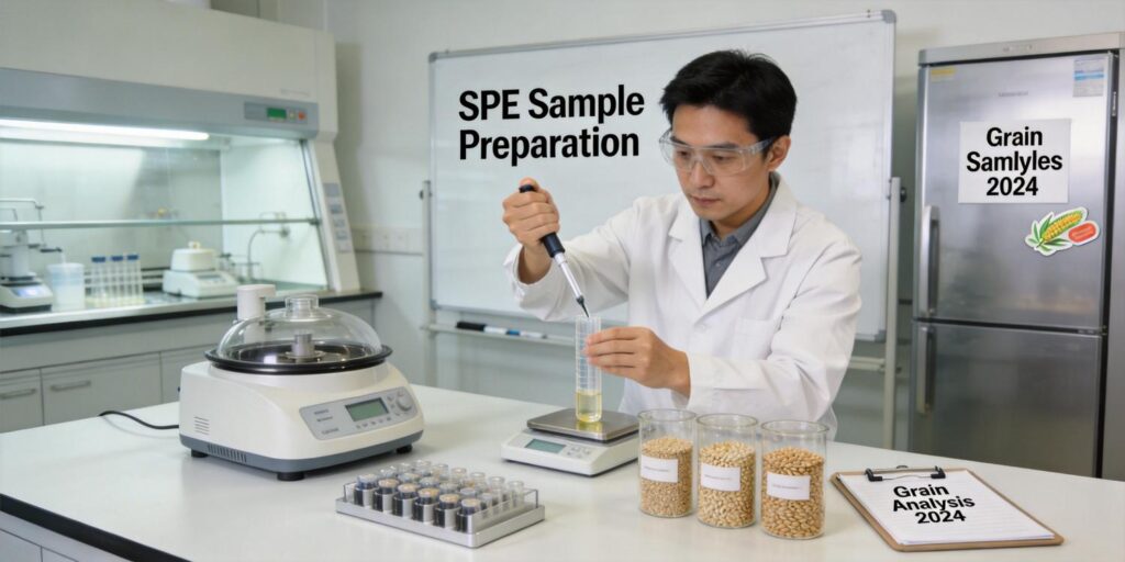grain sample preparation using SPE extraction