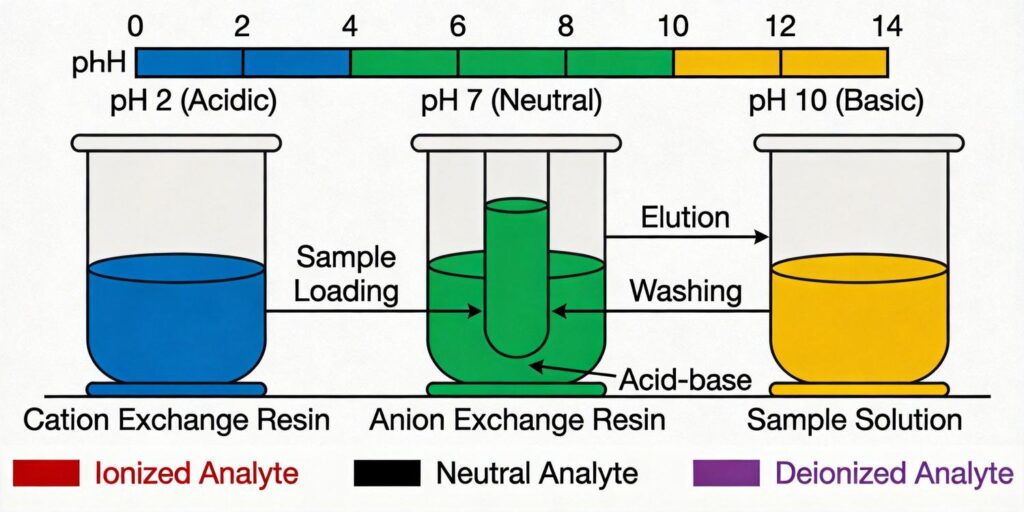 diagram showing pH effect on SPE extraction
