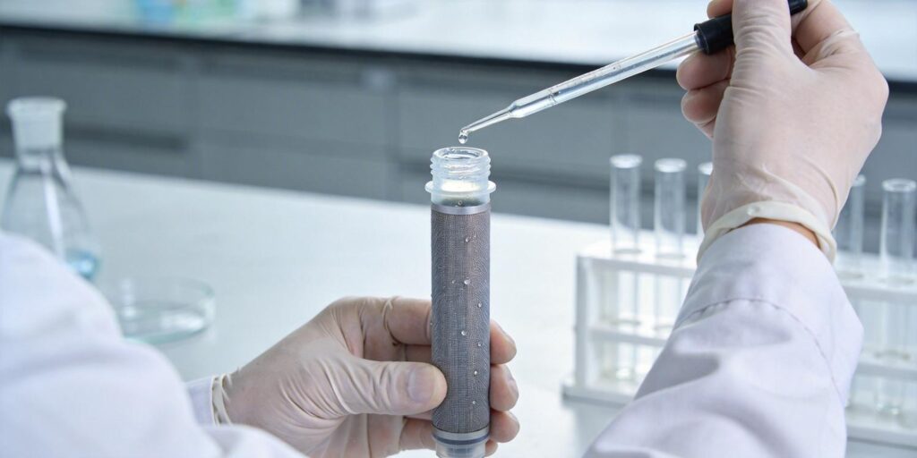 sample being loaded into SPE cartridge during extraction