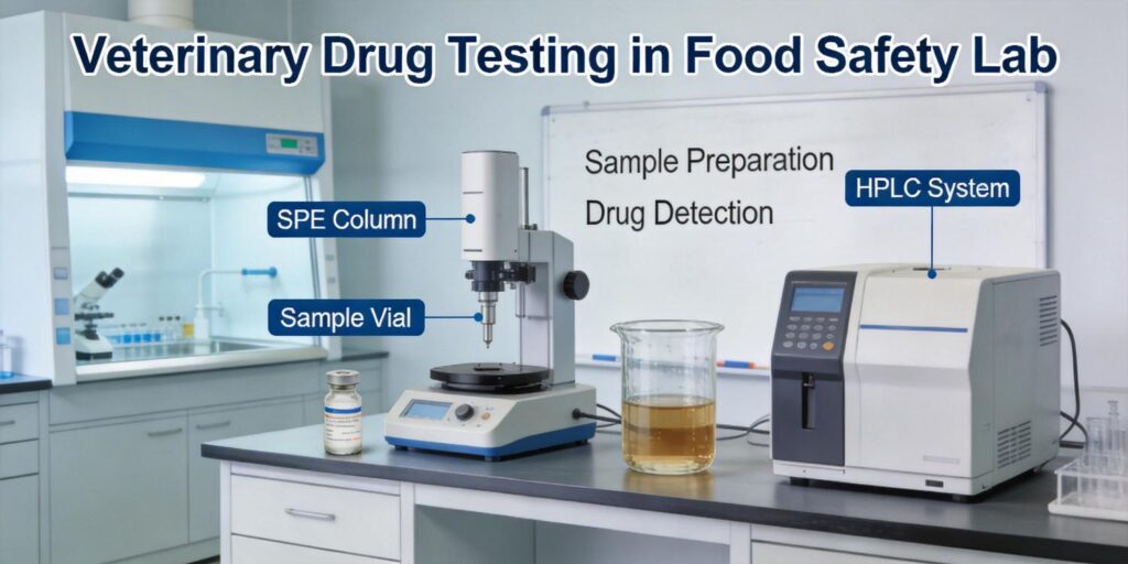 laboratory performing veterinary drug extraction using SPE