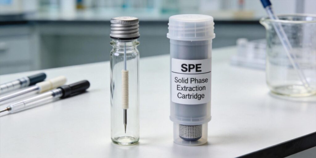 comparison of solid phase extraction cartridge and SPME fiber sampling