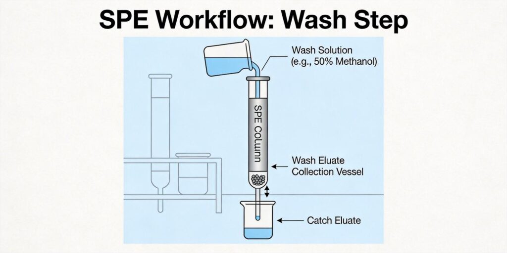 SPE wash step laboratory process