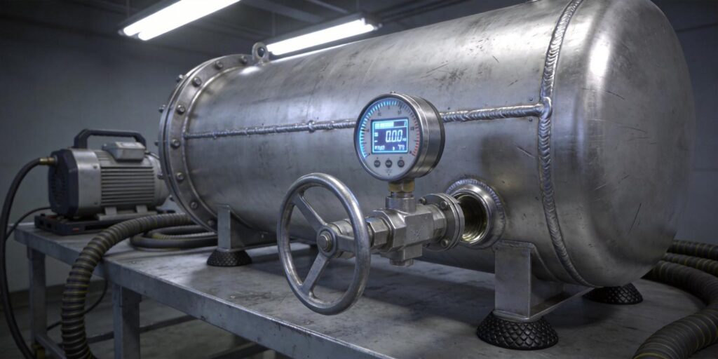 Vacuum gauge monitoring isolated vacuum chamber