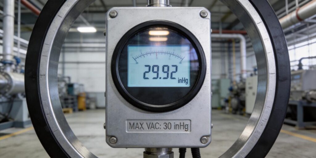 Industrial vacuum gauge display showing stable pressure reading