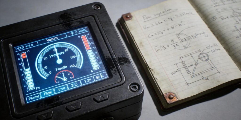 Digital vacuum readout with engineering calculations