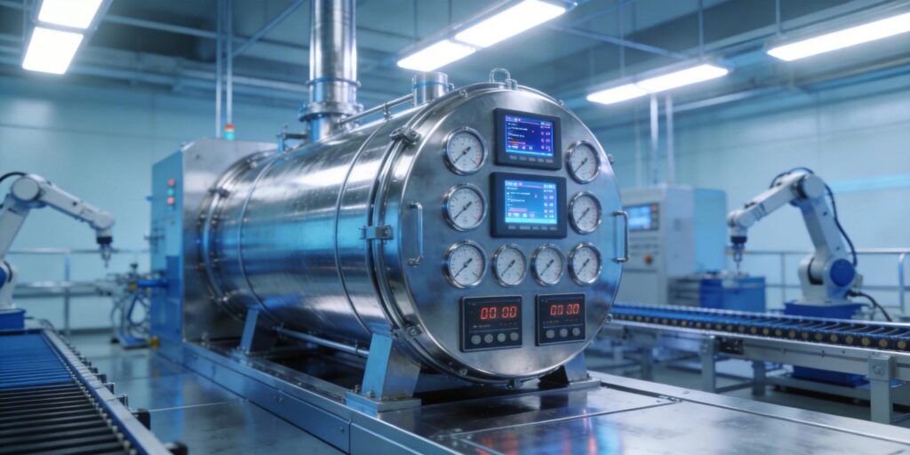 Vacuum gauges mounted on aerospace vacuum coating chamber