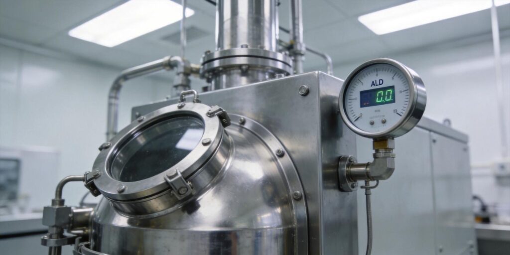 Vacuum gauge mounted on ALD deposition chamber