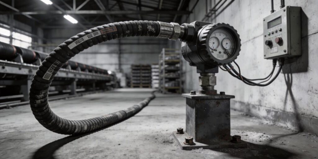 Vacuum transmitter connected with long shielded cable