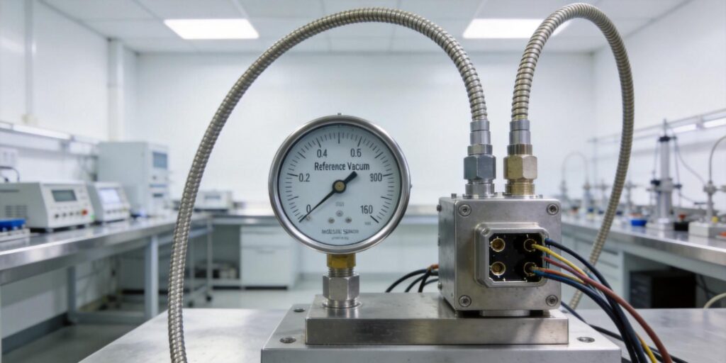 Vacuum gauge calibration setup in industrial lab