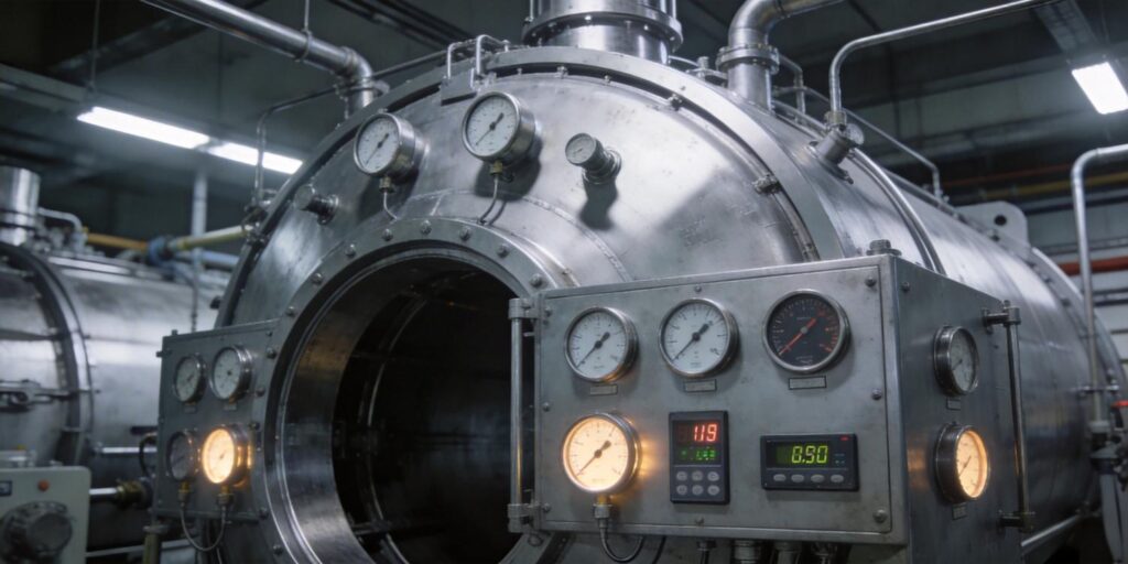 Multiple vacuum gauges installed on large vacuum chamber