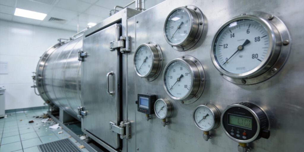 Vacuum gauge installed on lithium battery manufacturing system