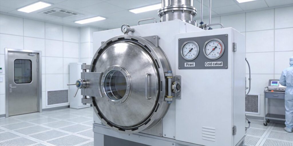 Vacuum gauges mounted on semiconductor load-lock chamber