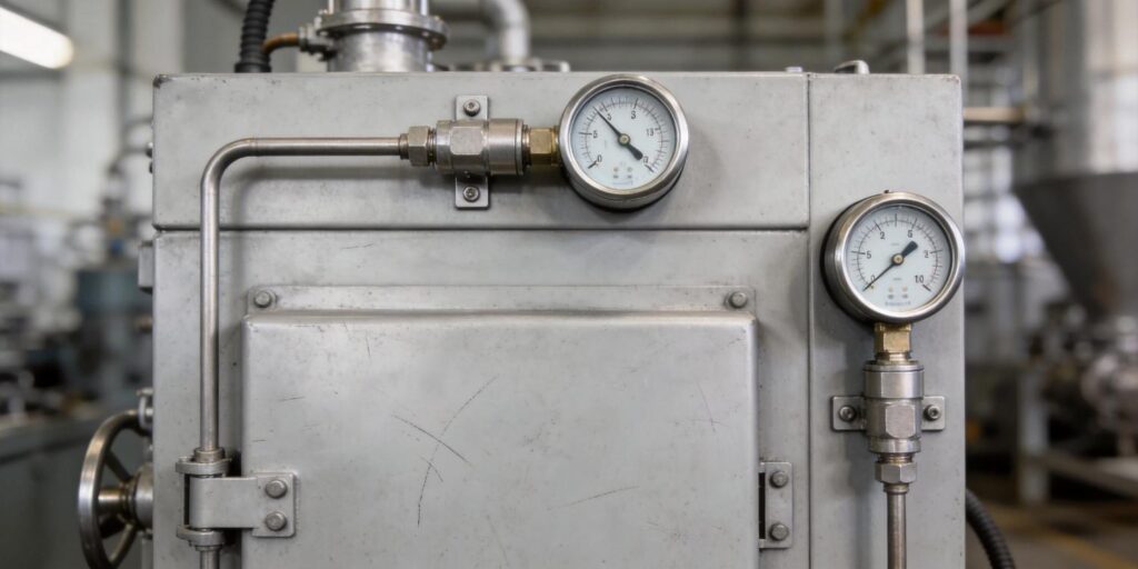 Vacuum gauge mounted in different orientations on chamber