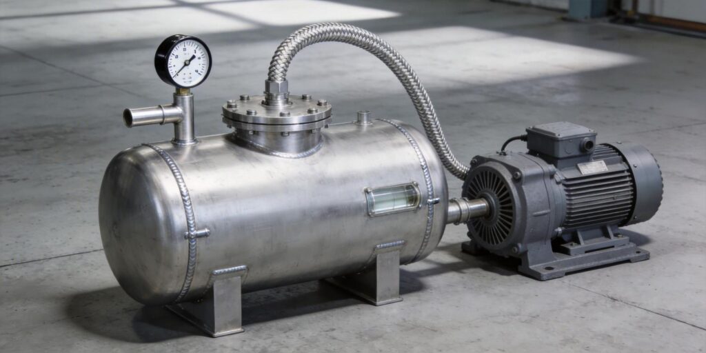 Vacuum gauge mounted near vacuum chamber connection